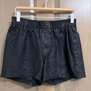 Zadig & Voltaire Black Leather Shorts Size 36/XS